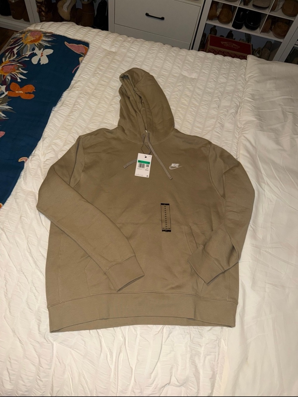 Nike Tan Hooded Pullover with White Swoosh - Picture 2 of 4